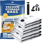 6 Pack Vacuum Storage Bag with Hand Pum,Space Saver Bags(2 jumbo,2 medium,2 small) Compression Packing Bags,Vacuum Seal Bags for Clothes Travel Bedding Blanket Pillows Comforters