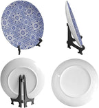 Turkish Decorative Plate Stand, 8 Inch, MediumSlateBlue Round Display Plate, Home Wobble-Plate with Display Stand, for Living Room, Kitchen, Closet, Table Decor