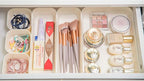 Backerysupply Set Of 12 Beige Color Plastic Desk Drawer Organizers For Makeup Bathroom Office Kitchen Vanity Drawer Storage Box Container