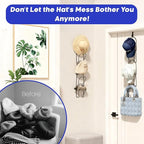 LINFIDITE 15 PCS Baseball Hat Rack Hanger Holder Organizer Flexible Multi Hook Wall Mounted Over Door Cap Display Storage Rack Cap Holder, Closet HangingStorage Rack w Hanging Hook Black