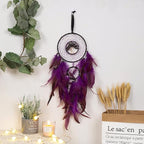 Dream Catcher, Handmade Dreamcatcher with Healing Crystal Stone, Tree of Life Dream Catchers Hanging Ornament for Home Bedroom Birthday Party, Perfect Craft Gift for Kids… (Purple)
