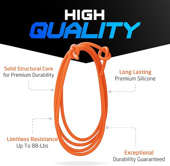 Resistance Bands - 16 Feet Long - 88 lbs Resistance - Strength Training Bands - Elastic Workout Bands - Wrestling Resistance Bands - Fitness & Home Workout Equipment - Resistance Training
