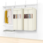 Zilink Suit Bags for Closet Storage 40" Hanging Garment Bags for Storage with Clear Window Space Saving Clothing Storage Bags for Suits, Shirts, Short Skirts, Beige, 2-Pack