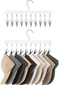 StorageWorks Hat Rack, Closet Organizer and Storage for Baseball Caps,Set of 2 with 10 Adjustable Stainless Steel Clips, Fits All Caps, White