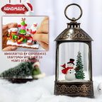 Christmas Snow Globe Lantern, Glitter Lighted Snowman Cardinal Snow Globe with Music,Musical Christmas Decorations USB and Battery Operated, Christmas Decor