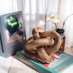 Wood Chain Link Decor--3 Link Wood Knot Decor Hand Carved Coffee Table Decor Farmhouse Rustic Shelf Decor Boho Modern Simplicity Decorative Objects for Living Room Bedroom Decorations (Retro)