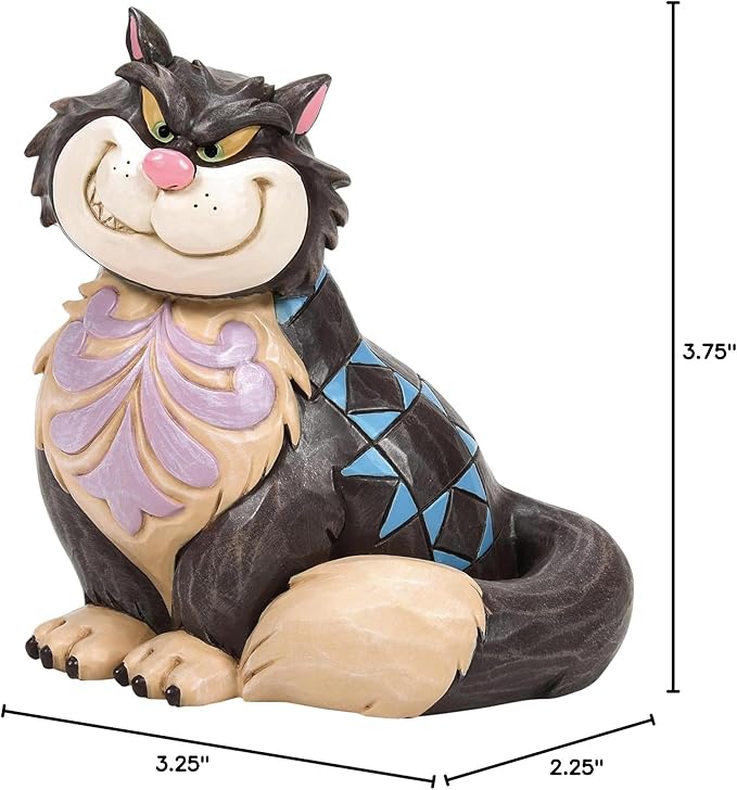 Enesco Disney Traditions Collection by Jim Shore Cinderella Lucifer the Cat Miniature Figurine- Stone Resin Hand Painted Crafted Collectible Disney Princess Mini Figurines Home Decor Statue, 3.75 Inch