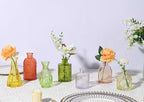 24 Pack Colorful Glass Bud Vase Set, Small Colored Vintage Vases for Centerpieces, Decorative Flower Vases for Wedding Home Table Decor