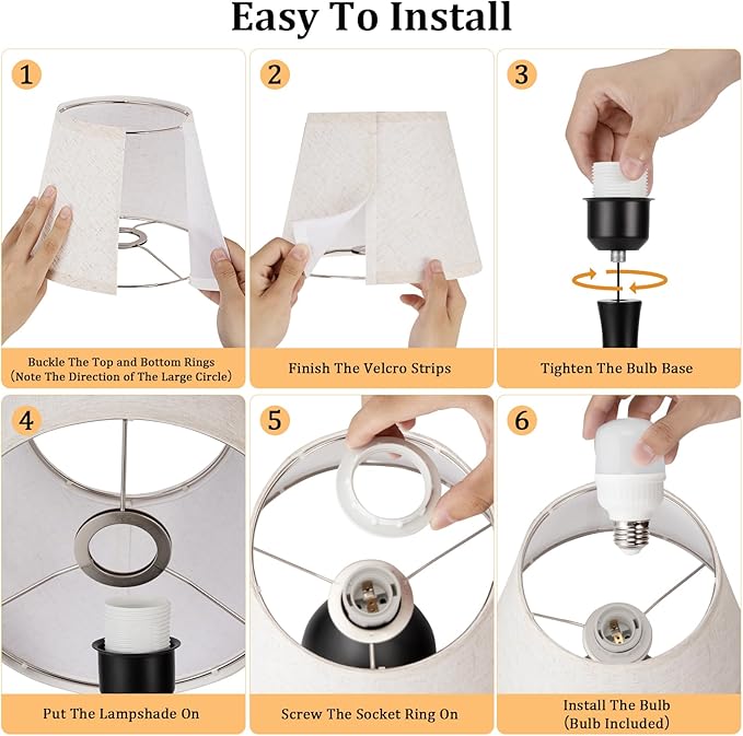 Seealle Touch Table Lamps for Bedroom Set of 2,3-Way Dimmable Small Bedside Lamps for Night Stands with Wires, Silver Desk Lamps for Kids Room,Office,Living Room, End Table(LED Bulbs Included)