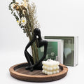 Thinker Statues and Sculptures, Resin Thinker Statue Ornaments, Abstract Style Sculptures, Housewarming Gifts, Housewarming Decorations, Living Room Dining Desk Decorations(Black Right, Large)