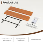 Vivelove Solid Wood Floating Shelves 36 Inches Long, 8”Deep x 1.4” Thick Wall Shelves for Bathroom, Living Room, Kitchen, Bedroom, Office, Rustic Farmhouse Home Decor, Set of 2 - Honey Oak