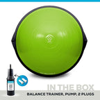 Bosu Balance Ball Exercise Trainer, Home Gym Equipment w/ Guided Workouts & Pump, 26", Blue - Inflatable Fitness Platform for Strength Training, Standing, Balancing, and Core Workout