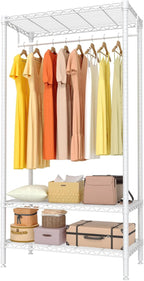 Clothes Rack with Shelves Load 660lbs Adjustable Metal Wire Shelving Garment Rack Freestanding Closet Organizers and Storage