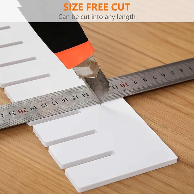 10Pcs Drawer Dividers, 14.18" x 3.55", Thick, DIY Organizer Separator, Large Adjustable Dresser Drawer Organizer for Clothes, Bedroom, Bathroom, Kitchen Cutlery, Desk, Office Storage