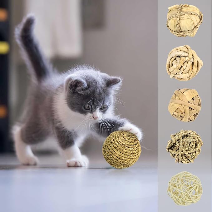 Kesywale Set of 6 Decorative Balls for Centerpiece Bowl Fillers, 2.8 inch Assorted Rattan Wicker Balls Spheres Orbs, Vase Fillers, Home Table Decor