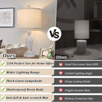 TOBUSA Farmhouse Living Room Table Lamps Set of 2, Grey Rustic Vintage Table Lamps for Bedroom Nightstand, Antique Bedside Desk Lamps with Linen Shade, 22’’ Traditional Resin Lamp Sets for End Table