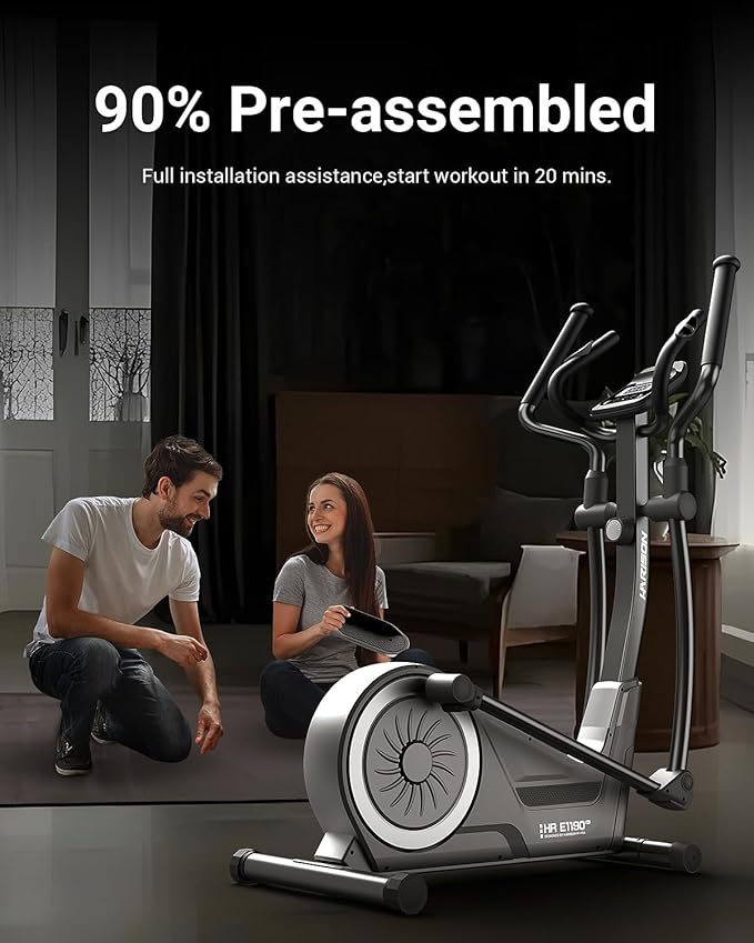 HARISON Elliptical Machine for Home 350 LBS Capacity, Magnetic Elliptical Exercise Machine with 16-Level Resistance Control, Elliptical Trainer