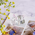 HDCRYSTALGIFTS 2.8inch Crystal Hippo Figurines Collectibles Gift for Women Art Glass Hippopotamus Statue Animal Paperweight Ornament for Table Home Decoration