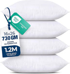Utopia Bedding Throw Pillows (Set of 4, White) – 16 x 26 Inches Down Alternative Pillows for Bed, Sofa, and Couch - Fluffy Decorative Stuffer Pillow for Indoors & Outdoors