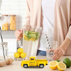 Lemon Truck Decor Vintage Metal Truck Tiered Tray Decor Lemon Party Decorations Summer Farmhouse Yellow Car with Mini Fake Lemons for Home Kitchen Tabletop Centerpiece Supplies