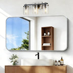 BONEWEI Silver Bathroom Mirror,24x40 inch Wall Mirror for Bathroom Wall Mounted,Rectangle Mirror for Bathroom Over Sink,Modern Frame Round Corner for Living Room,Bedroom Entryway,Horizontal/Vertical