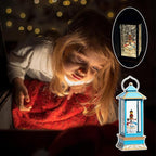 12" Christmas Snow Globe Lantern with Snowman - Water Swirling Glitter LED Light Lantern with Music - Vintage Xmas Gifts - USB Plug or Battery Operated Home Decor (Snowman family)