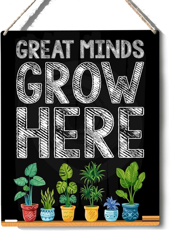 Xiolcxdr Inspirational Classroom Decor Growth Mindset Mental Health Wall Sign First Day of College Teacher's Day Inspirational Cheer Up Gifts for Women Men Teachers Plant Lovers Classroom Wall Decor