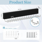 Tie Rack Belt Hanger Wall Mounted, Lomrsiul Non Slip 180 Degree Rotating Tie Organizer for Men Closet with 18 Hooks Closet Organizers and Storage for Tie Belt Necklace Purse Scarf Bag Black 2 Pack