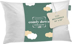 ComfyDown Decorative Throw Pillow Insert, Down and Feather Fill, 100% Cotton Cover, 233 Thread Count - Made in USA (16" X 26")