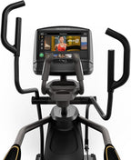 Matrix Fitness E50 Elliptical with XIR | 16" Touchscreen (WiFi+BT+HDMI) | Low Impact Workouts, Full Body Cardio, High Calorie Burn | Space Saving Compact Design, Suspension Elliptical