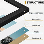 Vittanly Picture Frames Set of 10, Picture Frames Collage Wall Decor with Two 8x10, Four 5x7, and Four 4x6 Photo Frames, Gallery Wall Frame Set for Wall or Tabletop Display, Black, Brown and White