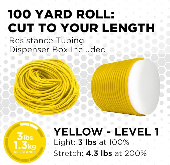 THERABAND Latex Resistance Tubing, Red, Medium Level 2, 100 ft Roll, Professional Grade Resistance Band for Exercise, Upper and Lower Body Workouts, Cut-to-Length, Color-Coded Levels