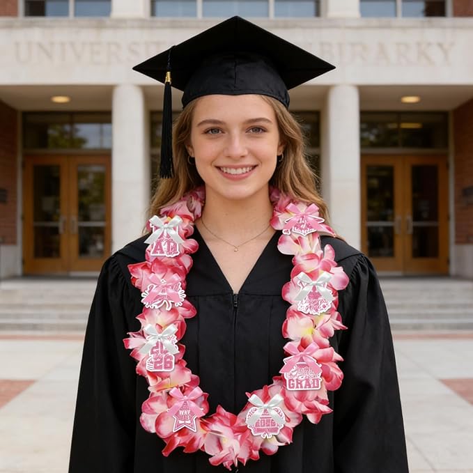 Leis for Graduation 2026, Artificial Flower Wreath with Cards Graduation Lays Gifts, Congrats Grad for High School