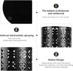 Metal Round Umbrella Stand Rack, Freestanding Tall Round Basket Umbrella Holder Bin for Entryway Home Office (M)