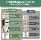 PAULONE 35 Pocket Over the Door Shoe Organizer,Reusable Breathable Large Mesh Bag Men's & Women's Sneaker Organizer,Shoe Organizer for Kids,Hanging Shoe Storage Hanging Bag -White