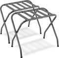 SONGMICS Luggage Rack, Pack of 2, Luggage Racks for Guest Room, Suitcase Stand, Steel Frame, Foldable, for Bedroom, Gray URLR64GS-2
