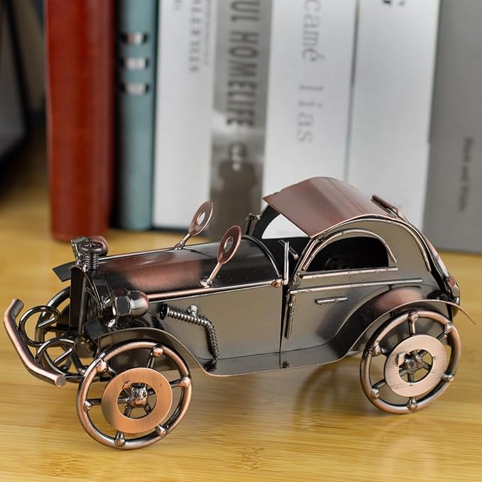 Metal Antique Car Decor, Classic Collectible Cars for Adults - Handmade Vintage Car Model for Man Cave, Garage, Home & Office - Car Lover Gifts