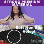 MIZGI Premium Velvet Hangers (60 Pack) Heavy Duty- Non Slip Felt Hangers - Velvet Suit Hanger Black - Rose Gold Hooks,Space Saving Clothes Hanger