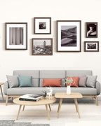 Egofine 9x12 Picture Frames Set of 4, Made of Solid Wood Covered by Plexiglass 5x7 and 6x8 with Mat or 9x12 without Mat, for Table Top Display and Wall Mounting Photo Frame Brown
