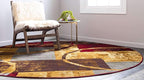 Unique Loom Barista Collection Area Rug - Kouillou (4' 1" Round, Multi/ Brown)
