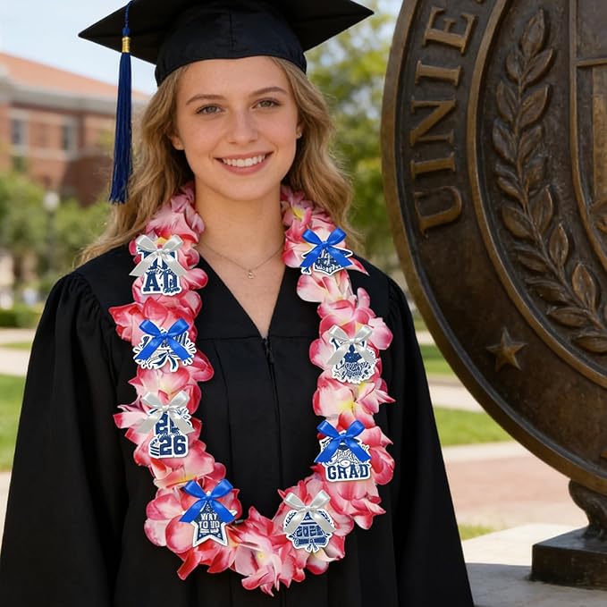 Leis for Graduation 2026, Artificial Flower Wreath with Cards Graduation Lays Gifts, Congrats Grad for High School