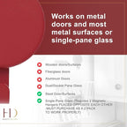 Haute Decor Attract Magnetic Wreath Hanger Hook (Red) - for 2 Metal Doors/Surfaces or 1 Single-Pane Glass Door or Window - Holds up to 10lbs.