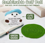 Golf Gifts, Positive Crochet Funny Golfers Presents for Women, Emotional Help Handmade Knitted Golf Themed Doll, Funny Gag Gifts for Golfers