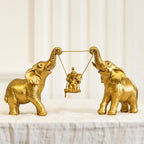 Elephant Statue For Home Decor.Gold Elephant Decor For Living Room,Office,Shelf,Table Centerpiece Decorations.Elephant Gifts for Women,Mom.Good Luck Elephant Figurines.Home Decor Living Room.(Gold)