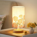 Fenmzee Sunflower Table Lamp for Bedroom - Inline Control, Small Bedside Lamp with 3000K A15 LED Blub, Easy Assembly (Sunflower Cream Shade, 9" Inline Control)