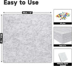 Cork Board for Walls 36" x 24", 6 Pack Felt Bulletin Board Wall Tiles with 30 Push Pins for Home Kitchen School Office Wall DIY Decorative