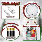 Snow Globe Christmas Decorations Snowman, Musical Glitter Christmas Snow Globes Light Up Lantern 6H Timer USB Lined/Battery, Christmas Village Snowman Snow Globe Decor Gifts