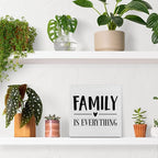 Family is Everything Decorative Wooden Box Sign Family Home Wood Block Plaque Decor Rustic Shelf or Wall Display for Living Room Bedroom