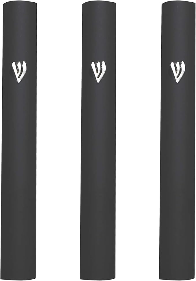 3-Piece Aluminum Door Mezuzah Cases: Special Profile, No Holes, 4-Inch 10cm Hebrew Parchment Scroll Holder Boxes