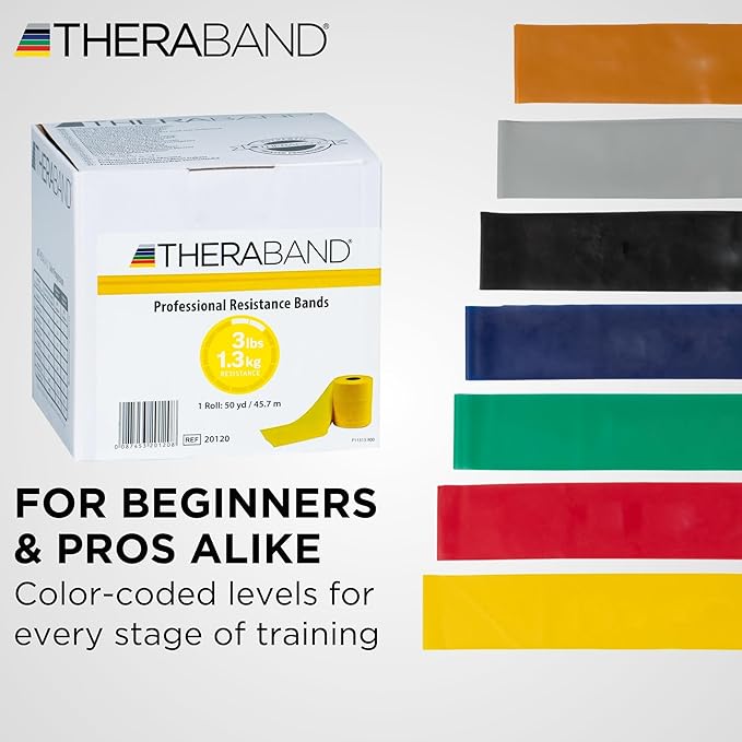 THERABAND Resistance Band, Special Heavy, 50-Yard Roll, Elastic Band for Exercise